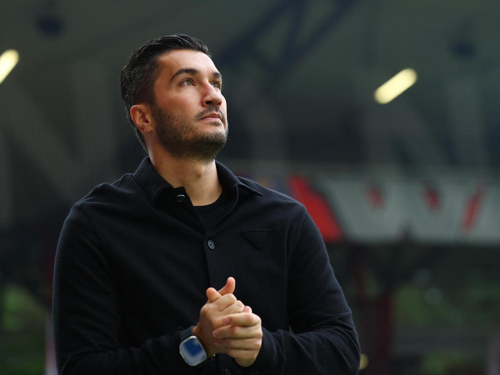 Nuri Sahin, exfutbolista del Real Madrid, durante un partido como técnico del Borussia Dortmund