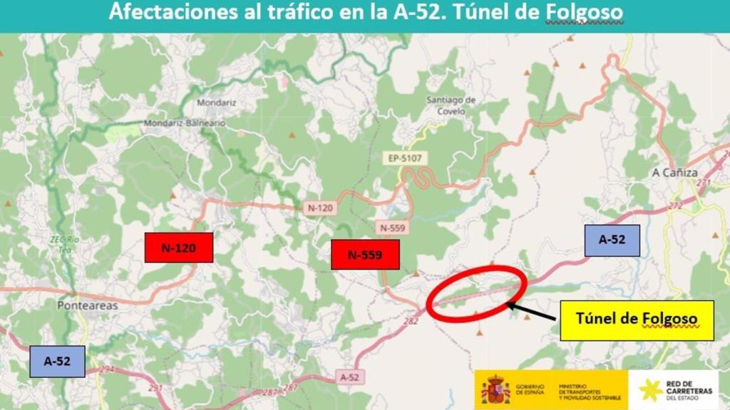 Zona de la intervención y desvíos.