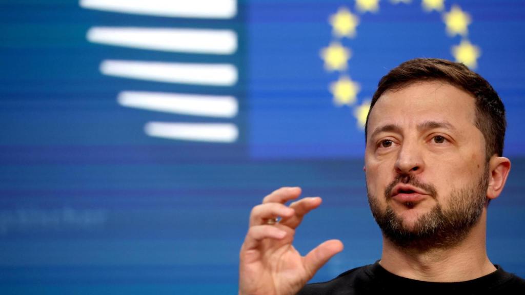 Ukrainian President Volodymyr Zelensky during a European Council summit in Brussels.