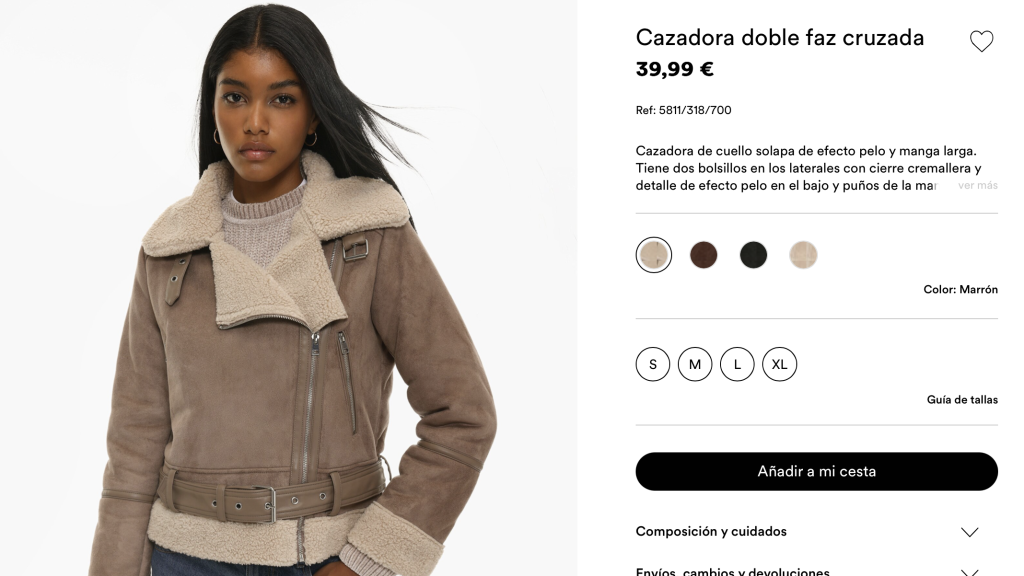 Cazadora doble faz cruzada.