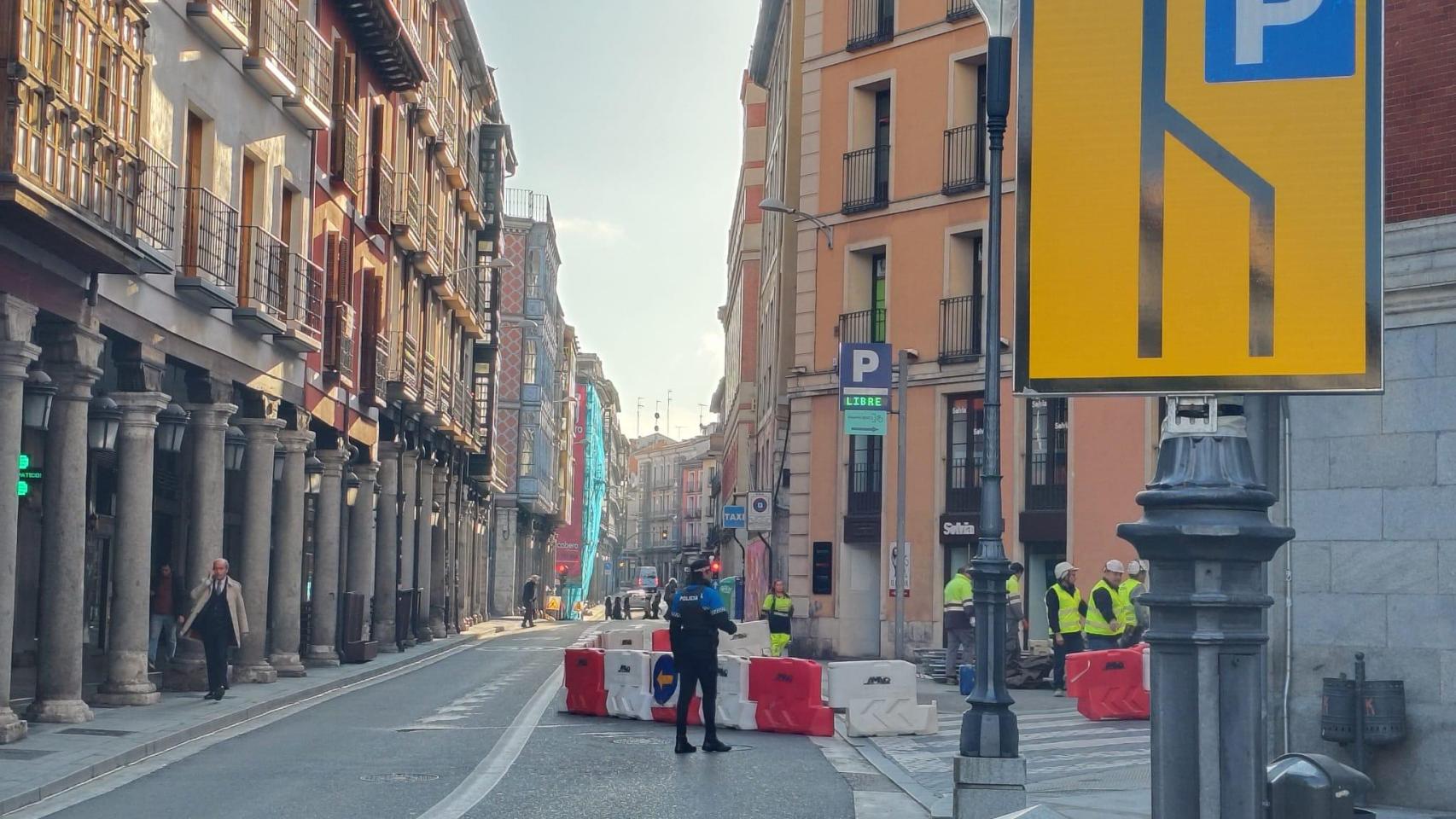 Corte en la calle cebadería por obras