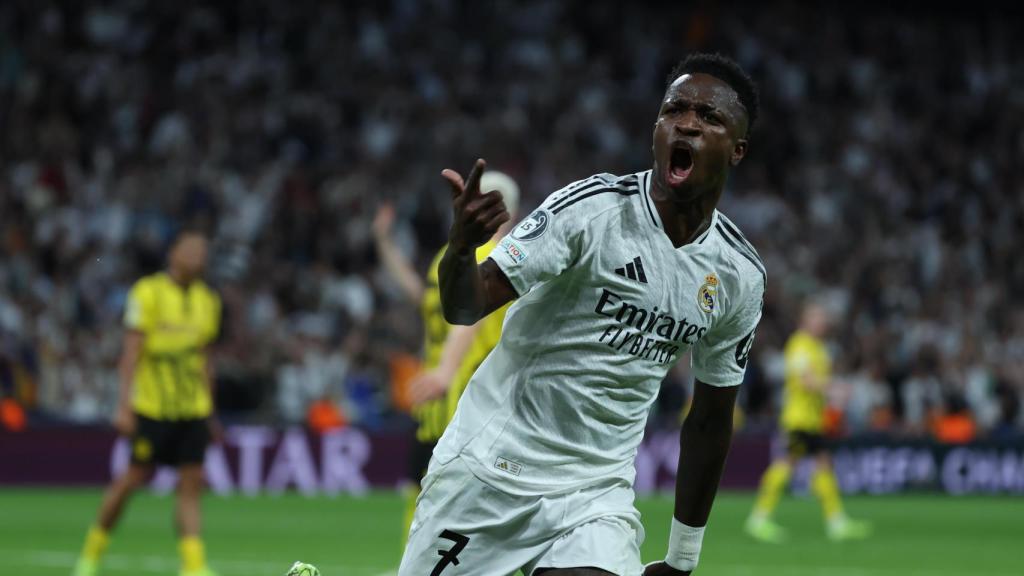 Vinicius celebra un gol contra el Borussia Dortmund