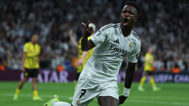 Vinicius celebra un gol contra el Borussia Dortmund.