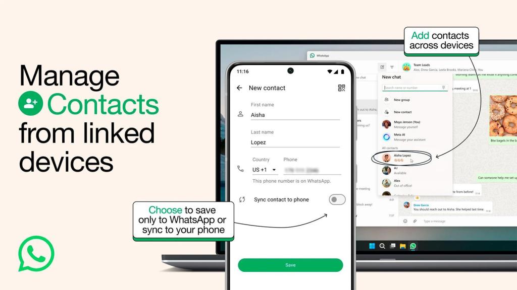 La nueva gestión de contactos de WhatsApp