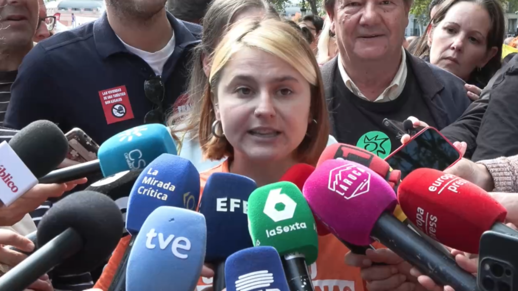 Valeria Racu ejerció como portavoz del Sindicato de Inquilinas el pasado 13-O.