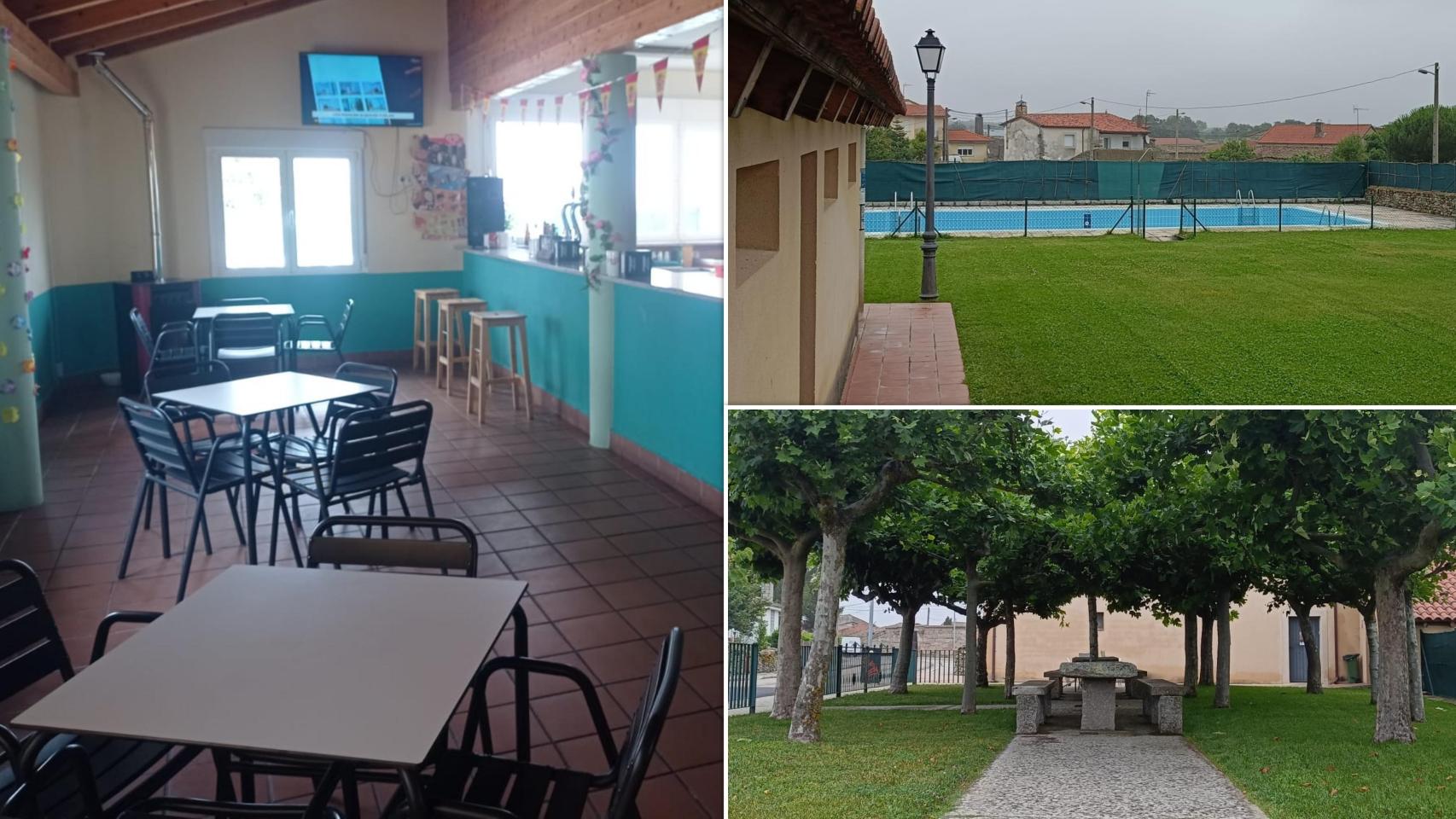 El interior del bar de Roelos de Sayago junto a la piscina y zona recreativa