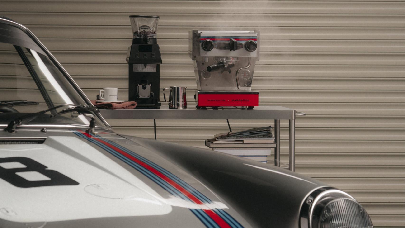 exclusive La Marzocco coffee maker, inspired by the iconic Porsche 911