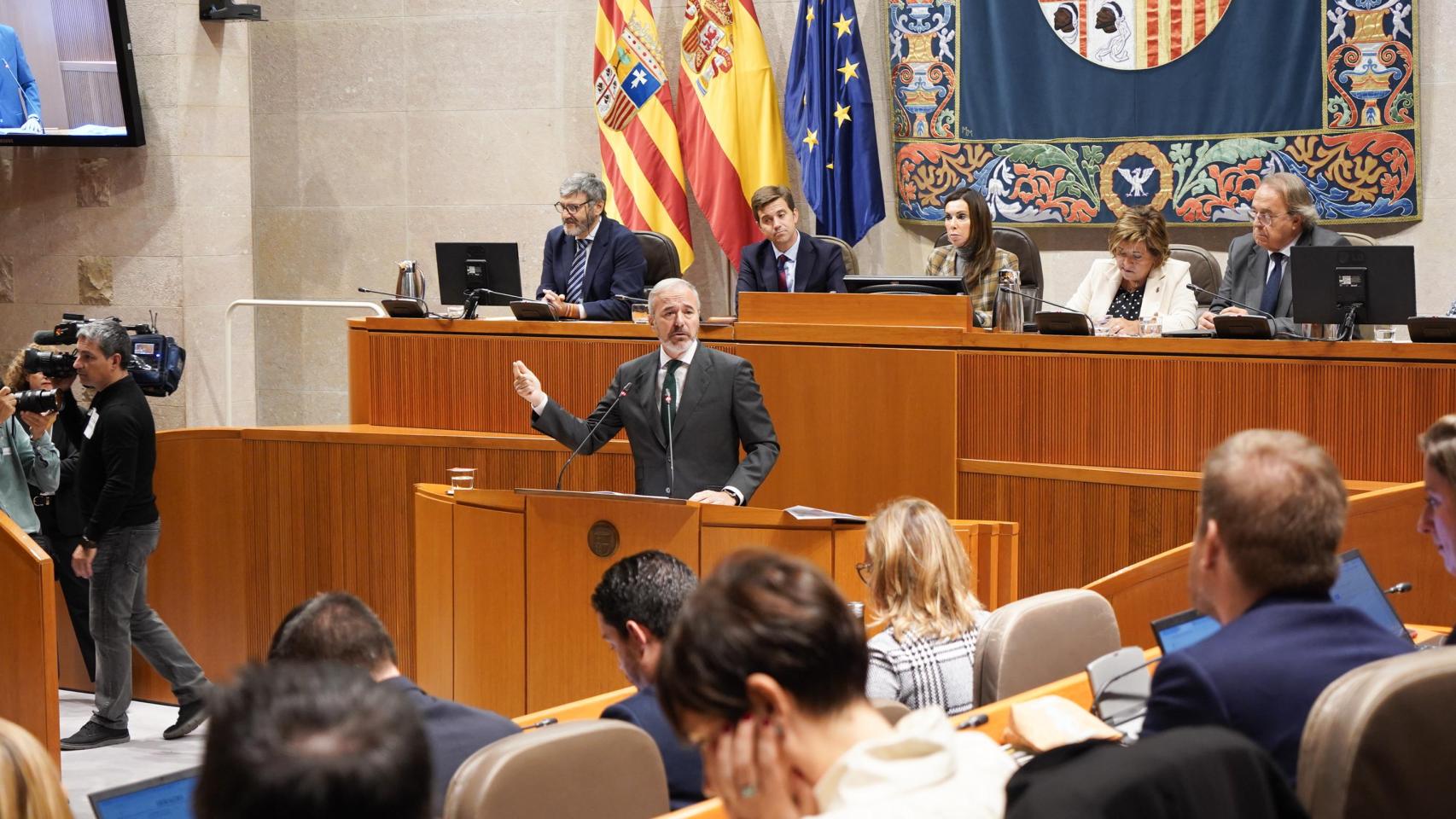 Azcón, durante el debate sobre el estado de la Comunidad.