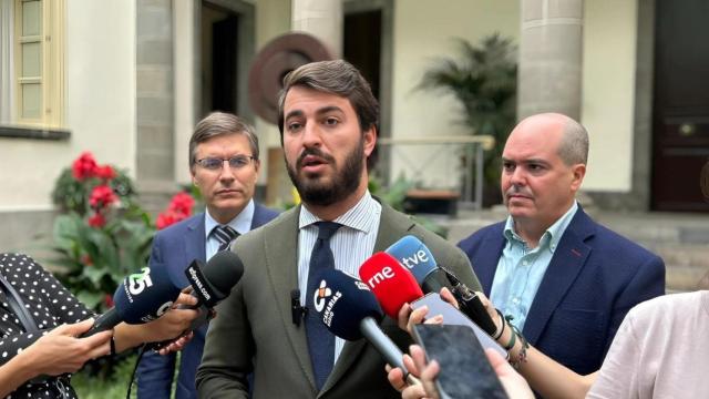 El portavoz de Vox en las Cortes de Castilla y León, Juan García-Gallardo, durante su intervención de este miércoles en Santa Cruz de Tenerife