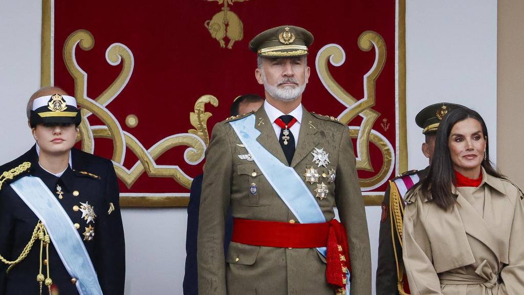 Leonor en el Día de la Hispanidad. Su anterior acto junto a sus padres.