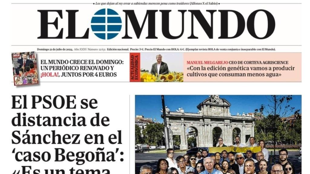 Una portada de 'El Mundo'.