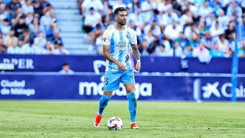 Álex Pastor durante una partido con el Málaga CF