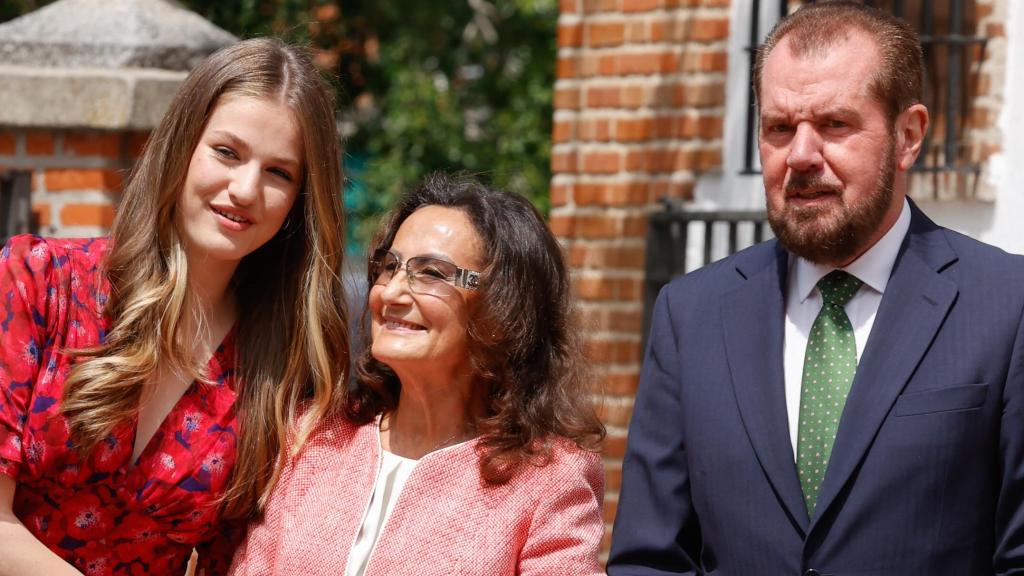 Jesús Ortiz junto a su exmujer, Paloma Rocasolano, y su nieta Leonor, princesa de Asturias.