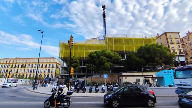 Imagen de la obra del hotel de Meliá en los terrenos de Gerard Piqué en Málaga.