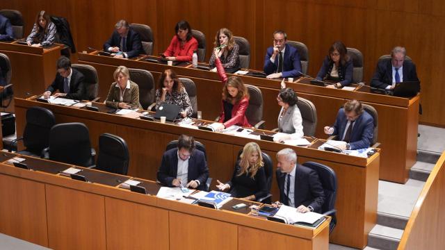 María Navarro (PP), durante una de las votaciones de este jueves.