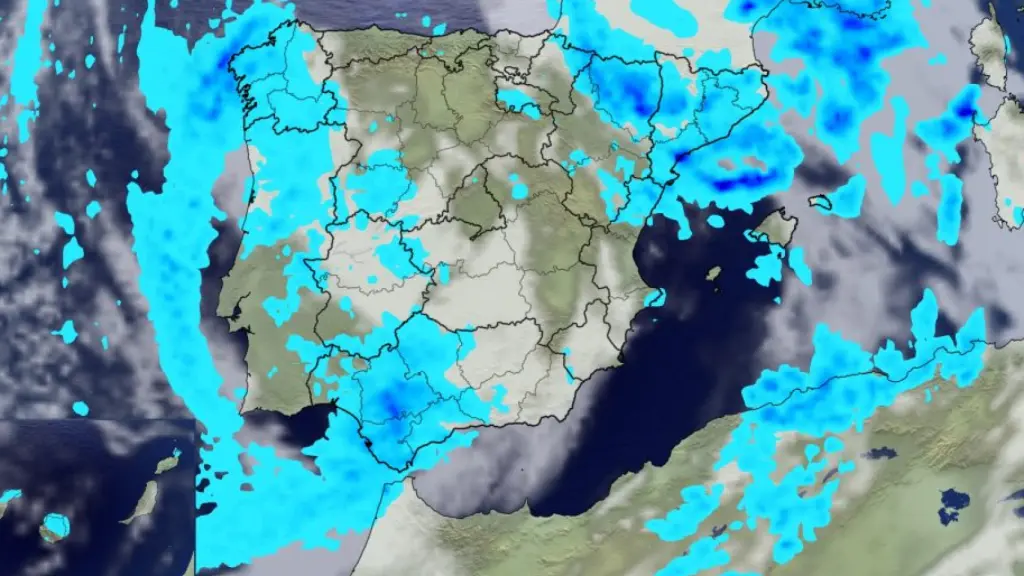 Mapa de la previsión de precipitaciones este fin de semana.