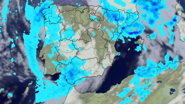 Mapa de la previsión de precipitaciones este fin de semana.