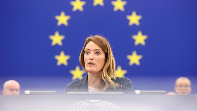 La presidenta de la Eurocámara, Roberta Metsola