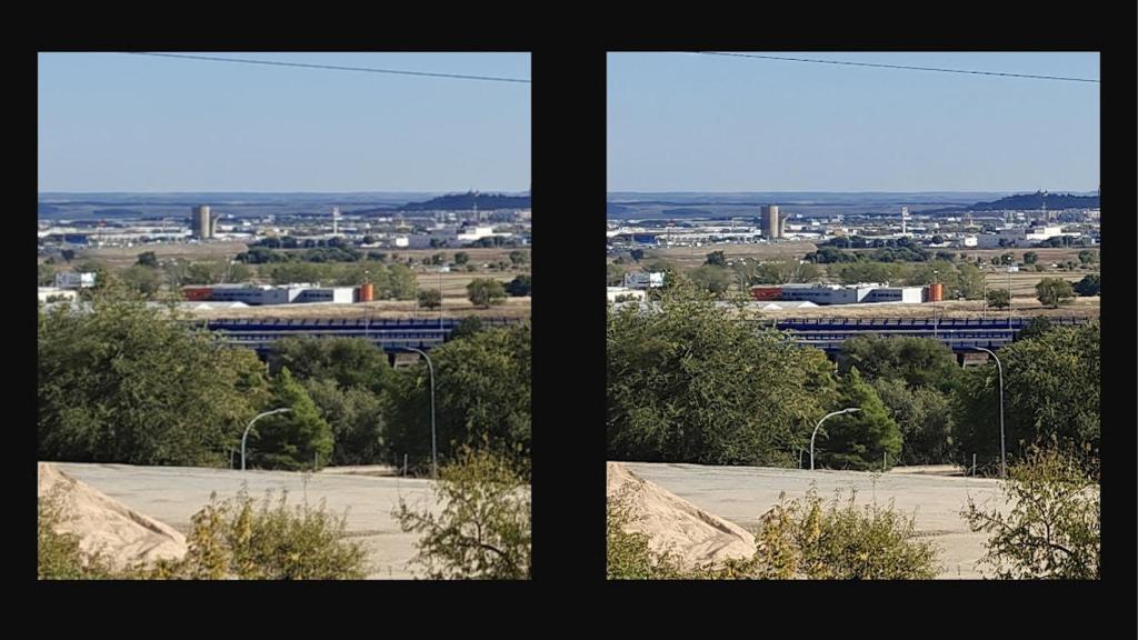 Antes y después de la mejora de imagen en un recorte