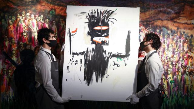 'Self Portrait' por Jean-Michel Basquiat durante un photocall en la sala de subastas Christie's.