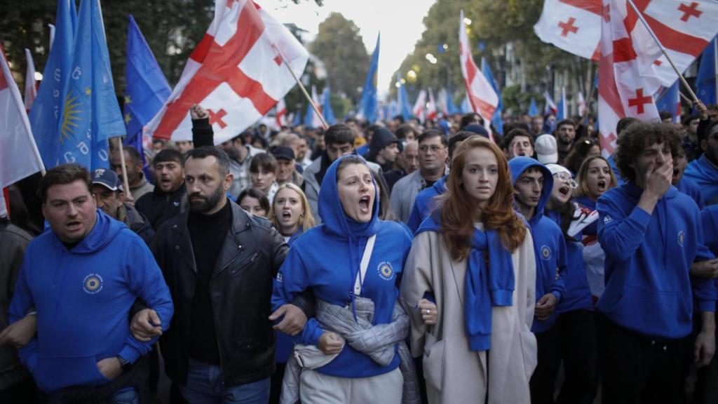 Una movilización de Sueño Georgiano en Tiflis a mediados de semana.