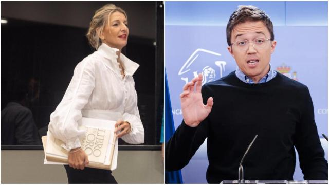 La gallega Yolanda Díaz y Errejón.