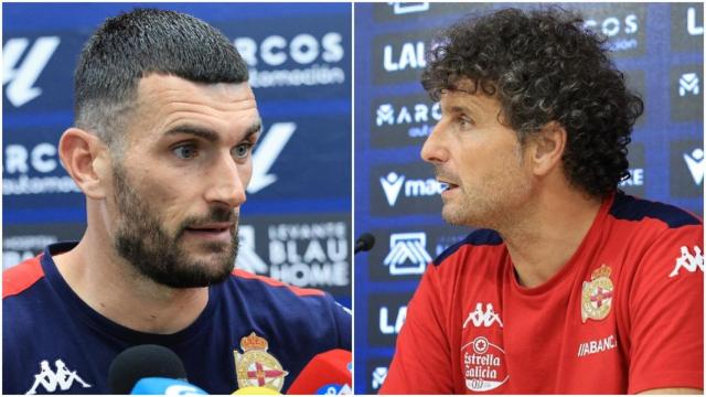 Pablo Vázquez e Imanol Idiakez en rueda de prensa tras el partido