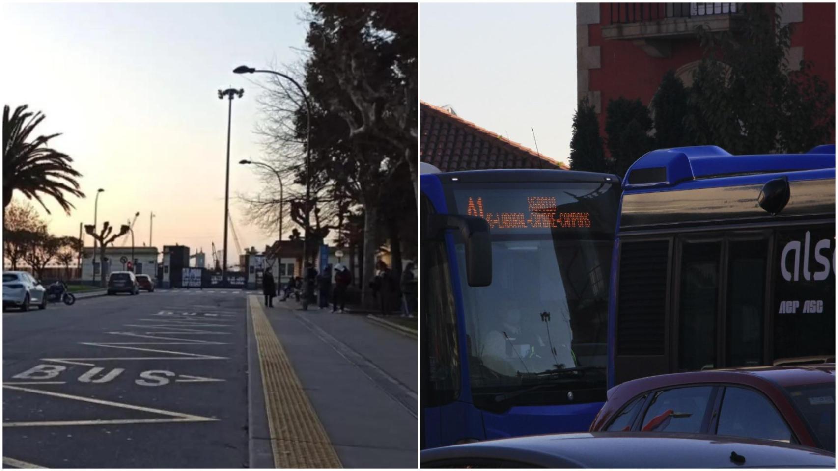 Parada de Entrexardíns en A Coruña y autobuses de Alsa