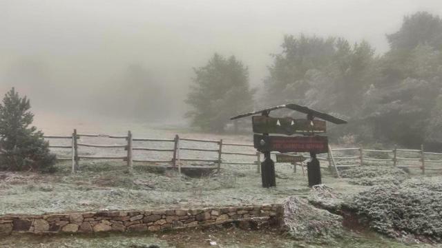 Ligero manto blanco este domingo en la zona de Cotos y Navacerrada.