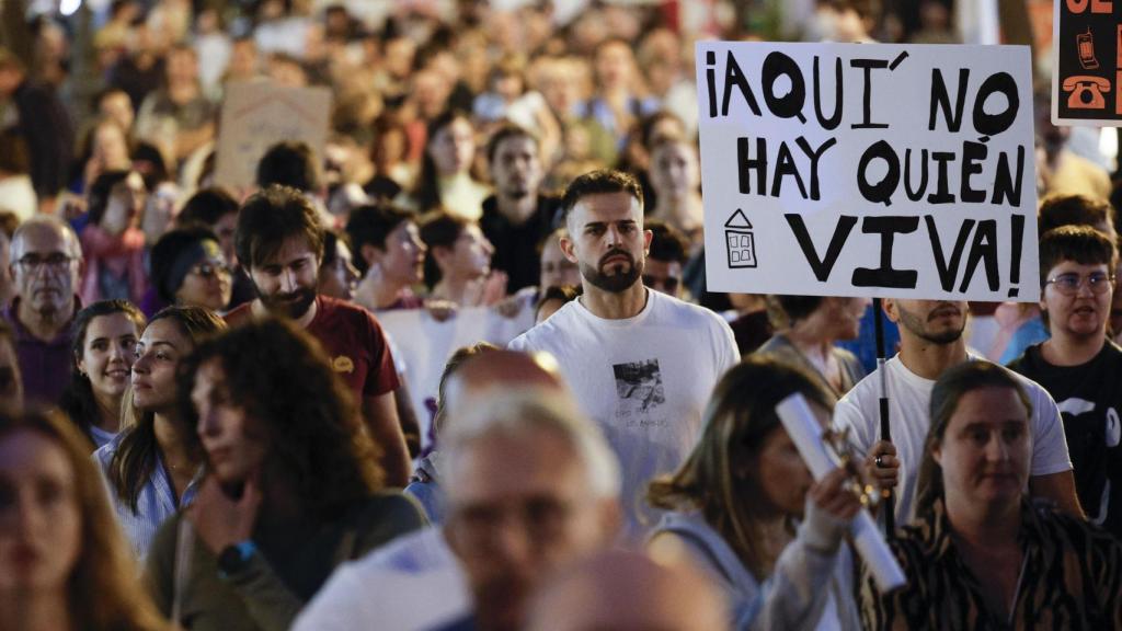 Manifestación por el derecho a la vivienda y en contra de la turistificación en Valencia, celebrada el pasado 19 de octubre. Efe / Kai Försterling