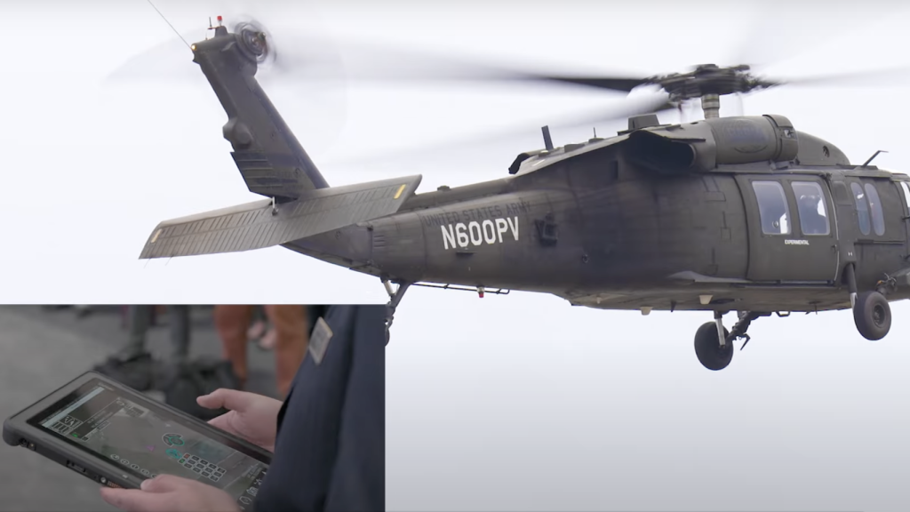 Seguimiento del helicóptero Black Hawk desde un iPad