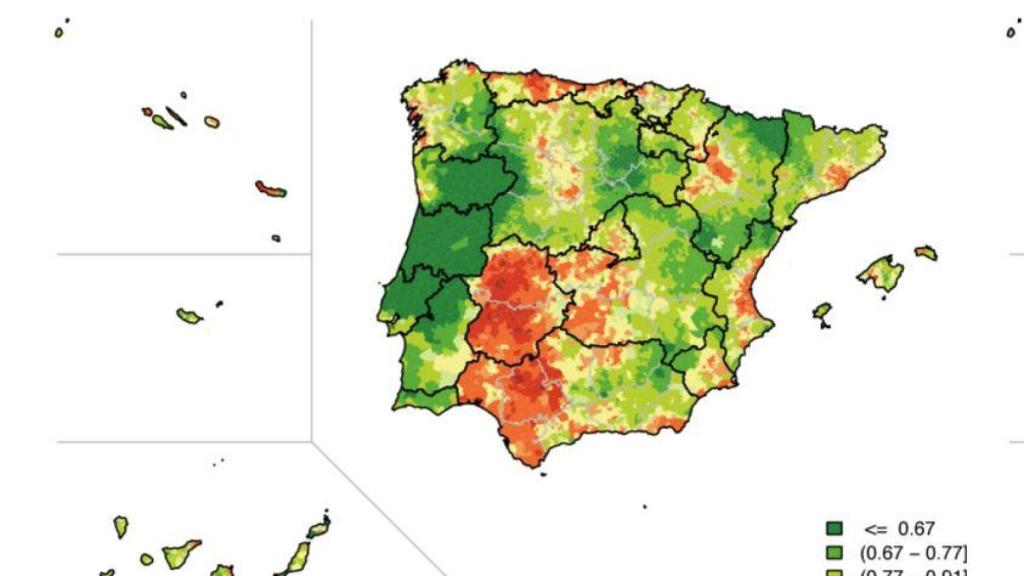 Mapa de la incidencia del cáncer de pulmón en Andalucía occidental