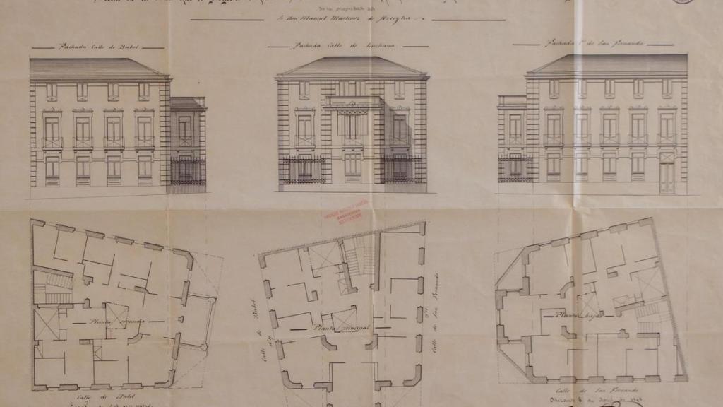 Casa Martínez. Plano de la  primera versión del edificio. Año 1898.