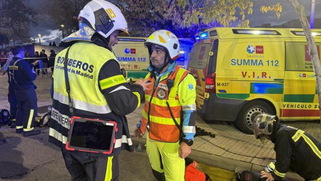 Los bomberos en Coslada.