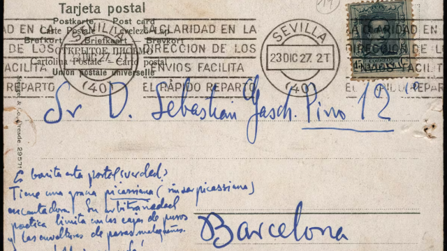 La postal firmada por Lorca en Sevilla durante las jornadas que dieron origen a la Generación del 27