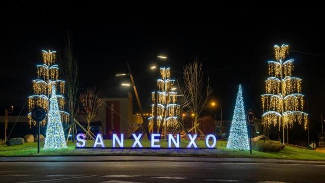 Luces de Navidad en Sanxenxo.