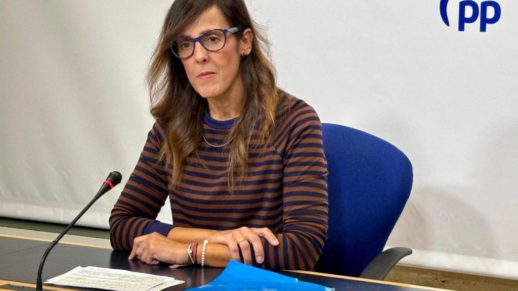 María Gil, diputada del PP en las Cortes de Castilla-La Mancha, este martes en rueda de prensa.