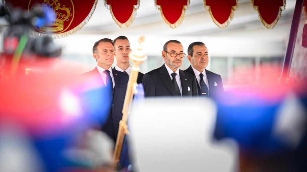 Mohamed VI en la recepción de Macron.