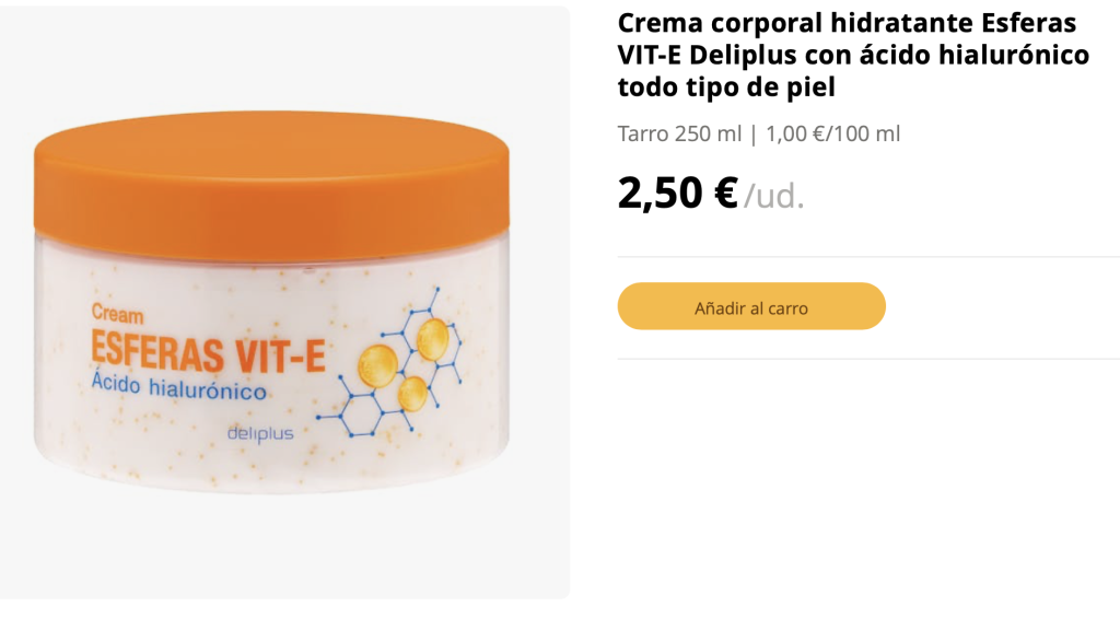 Crema corporal hidratante Esferas VIT-E.