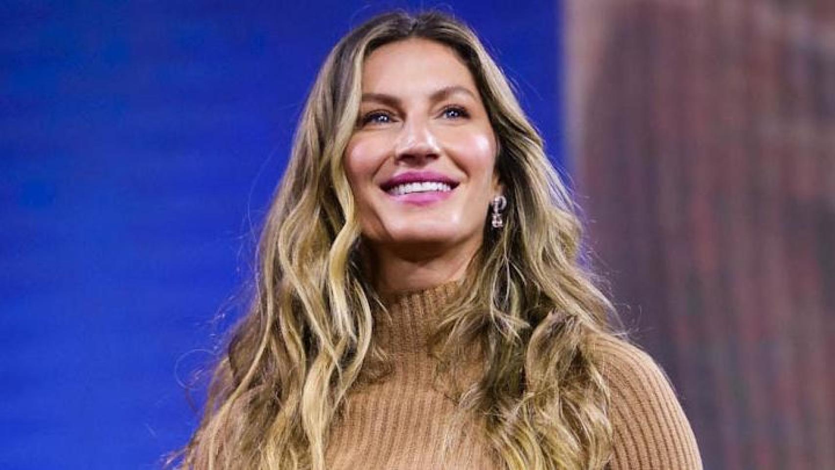 Gisele Bündchen duran un acto en Sao Paulo.