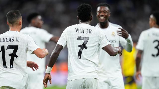 Celebración de Vinicius con el Real Madrid