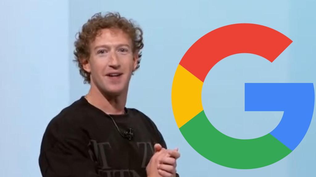 Mark Zuckerberg junto con el icono de Google, en una imagen modificada