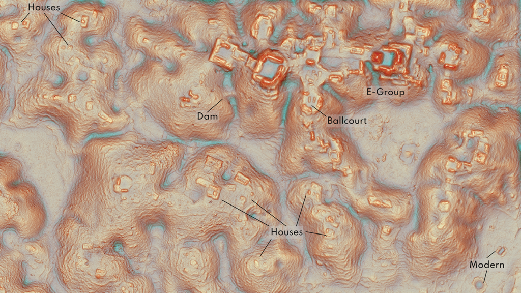 Imagen LiDAR de la ciudad maya de Valeriana.