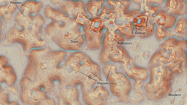 Imagen LiDAR de la ciudad maya de Valeriana.