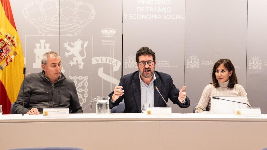 Joaquín Pérez Rey, secretario de Estado de Trabajo, en la reunión de este martes.