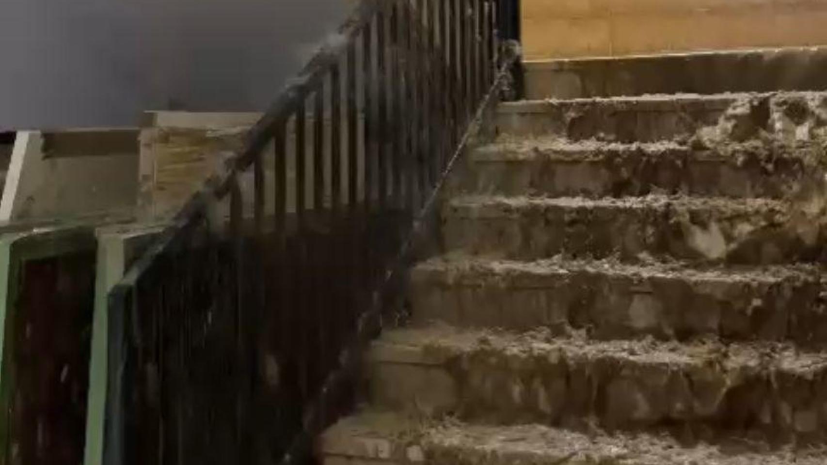 Un centro educativo de la provincia de Álora inundado.