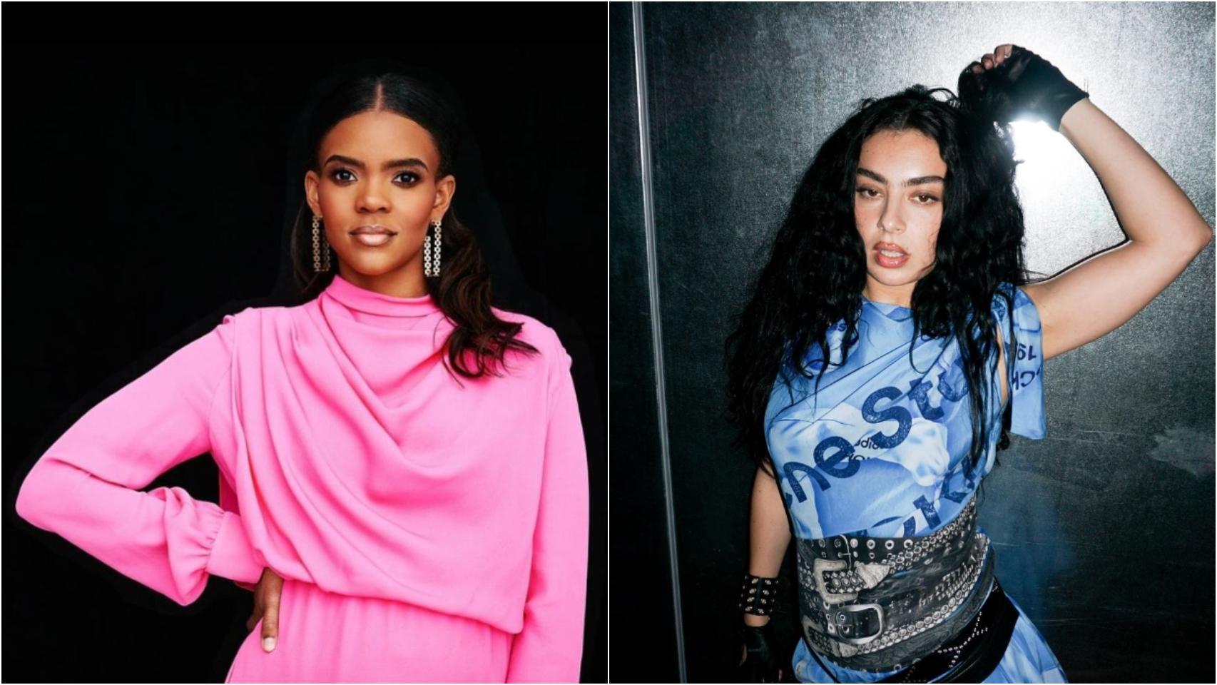 La vloguera Candace Owens (izquierda) y la cantante Charli XCX (derecha).