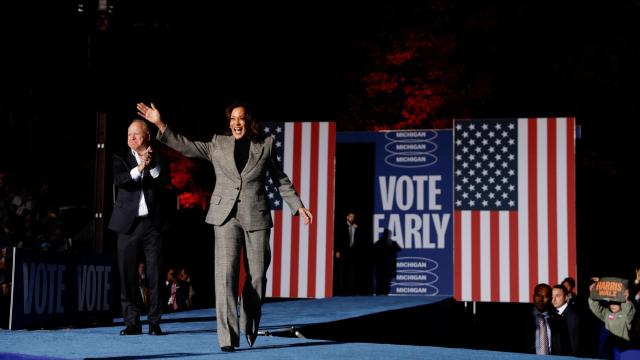 Kamala Harris y su candidato a vicepresidente, Tim Walz.