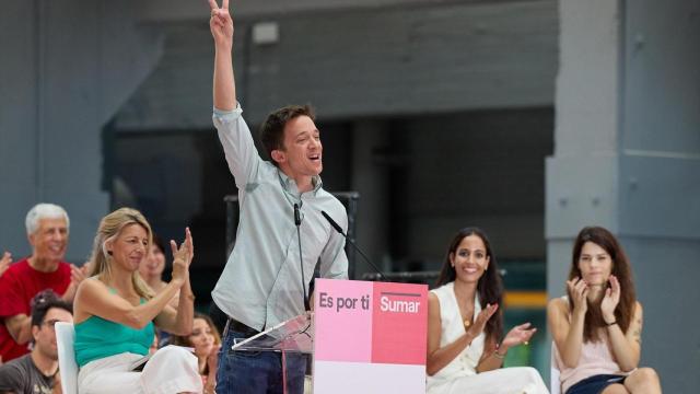 El exportavoz de Sumar, Íñigo Errejón, interviene en un acto de campaña el 16 de julio de 2023.