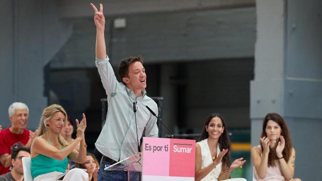 El exportavoz de Sumar, Íñigo Errejón, interviene en un acto de campaña el 16 de julio de 2023.